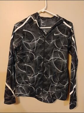 Nike Black & White Patterned Zip Hoodie